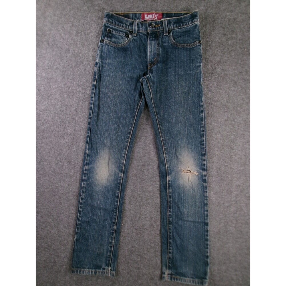 Levis 510 Jeans Youth 14 Blue Super Skinny Leg Slim Fit Medium Wash Causal Y2K